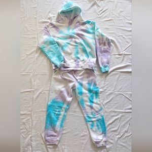 Worthy threads  girls matching sets blue, purple, white with pockets light use